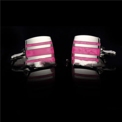 French Shirt Cufflinks Striped Enamel Cufflinks