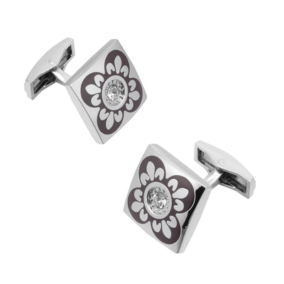 Square Roman Pattern Diamond Cufflinks Cufflinks