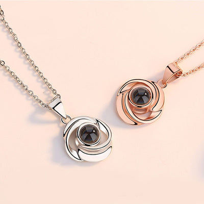 925 Sterling Silver Rose Flower Pendant Necklaces