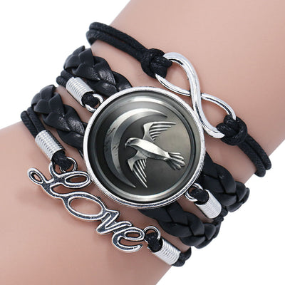 House Stark Wolf Head Infinity Glass  Bracelets