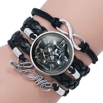 House Stark Wolf Head Infinity Glass  Bracelets